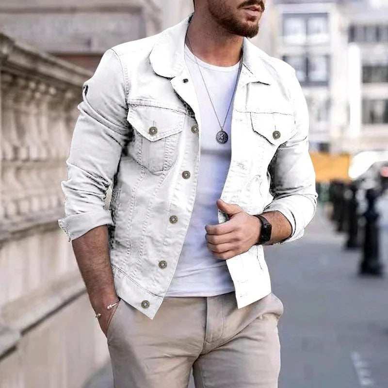 Men's denim jacket with slim-fit cut – Milan
