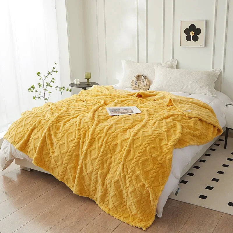 To-sidet tyk lammeuldtæppe - CozyLuxe
