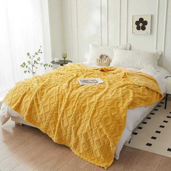 To-sidet tyk lammeuldtæppe - CozyLuxe