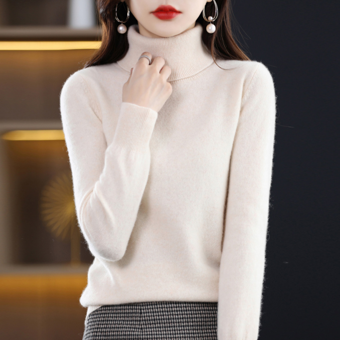 Luxury cashmere women's turtleneck sweater - Elena