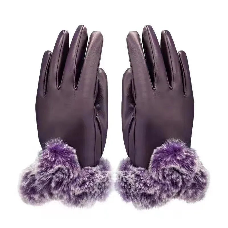Trendy PU-lærhansker - SilkGlide