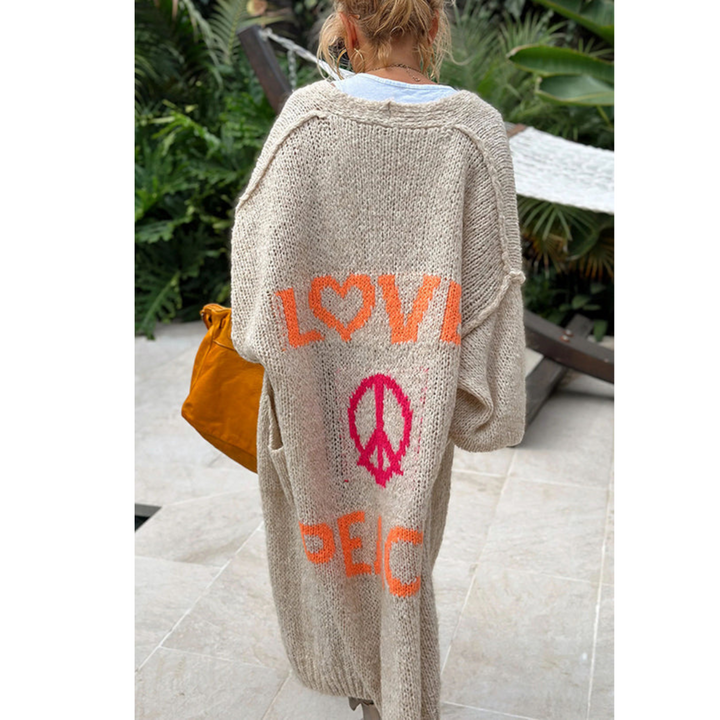 Chaqueta de punto larga de moda - Sofía