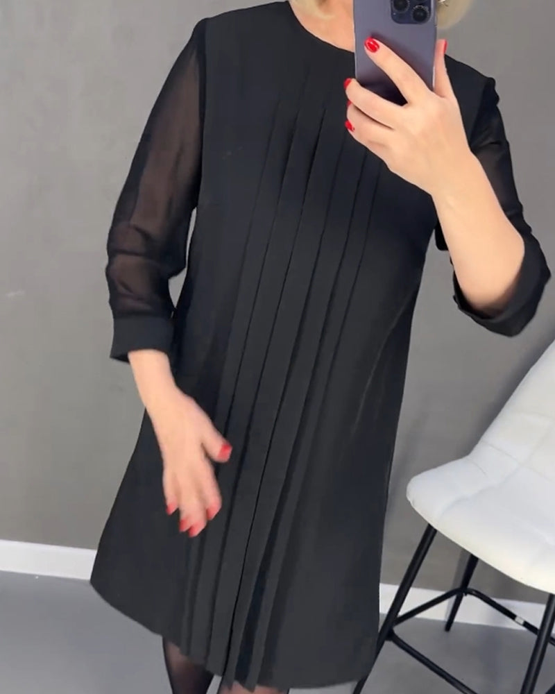 Elegant skiftkjole med mesh-detaljer – Gabrielle