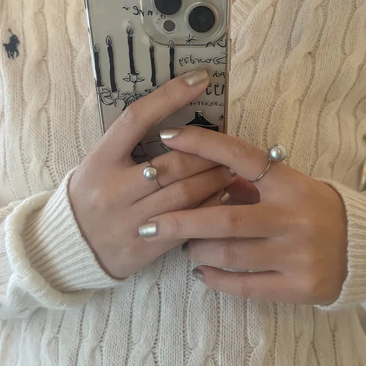 Classic Adjustable Pearl Ring – Sofia