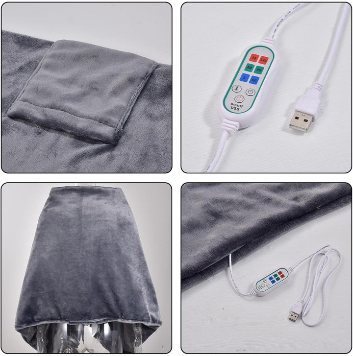 USB Heated Scarf – Portable Electric Wrap with 3 Heat Settings and Overheat Protection – Venora