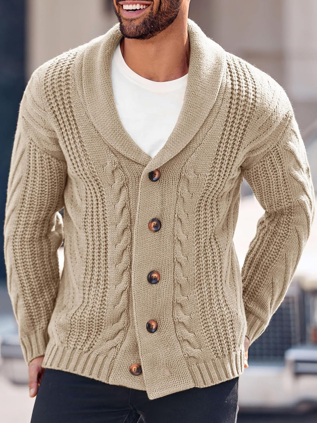 Comfortable Knitted Men's Cardigan - Lucas