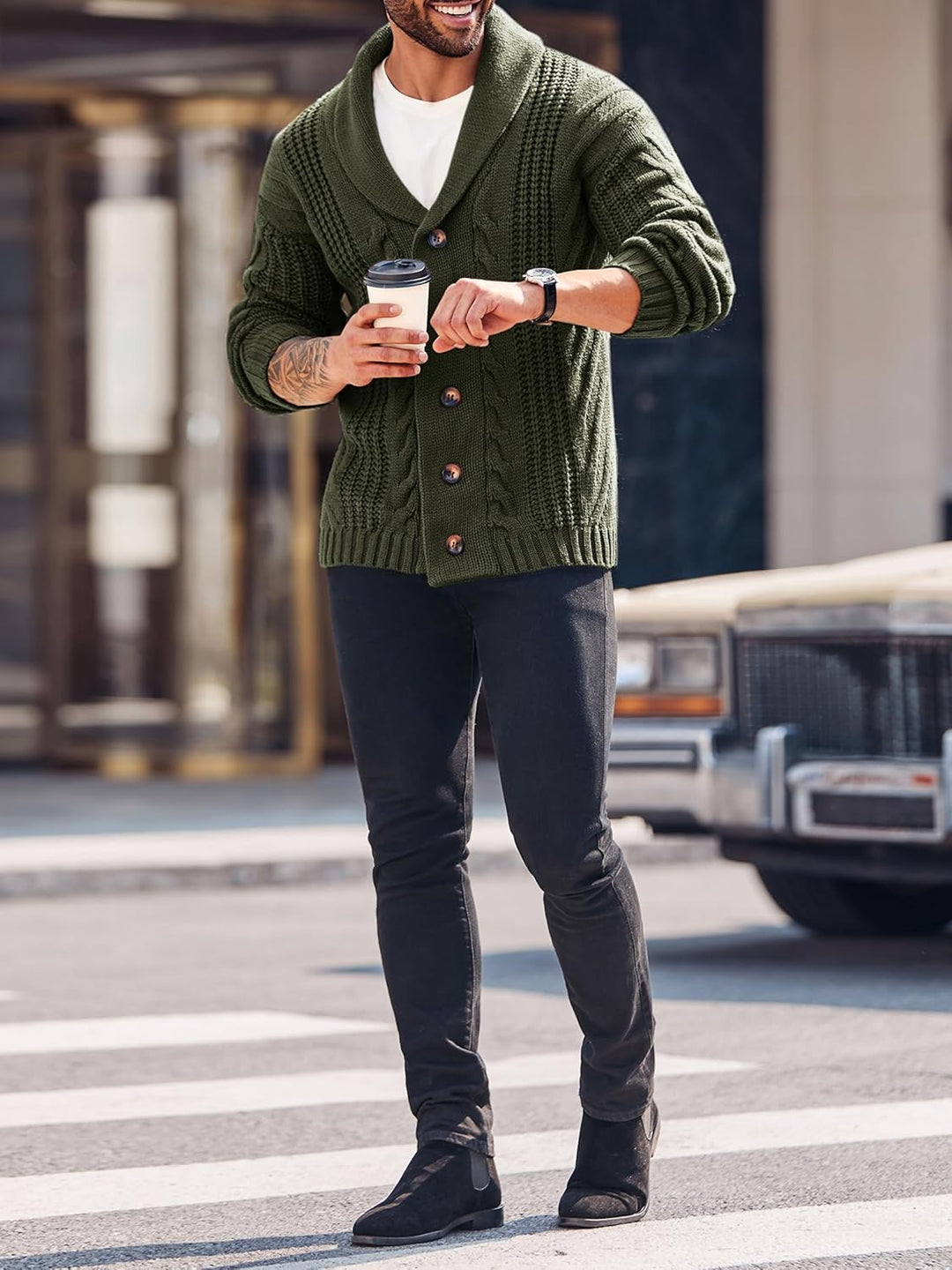 Comfortable Knitted Men's Cardigan - Lucas