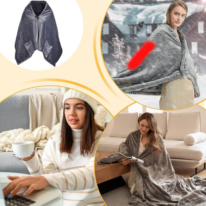 USB Heated Scarf – Portable Electric Wrap with 3 Heat Settings and Overheat Protection – Venora