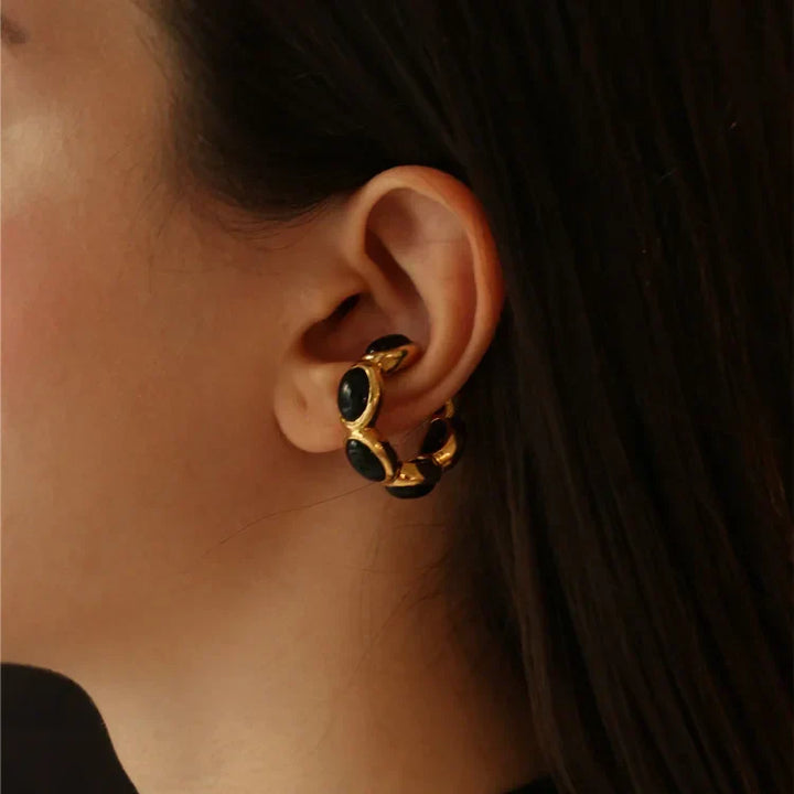 Forgyllet onyx-ring – Celina