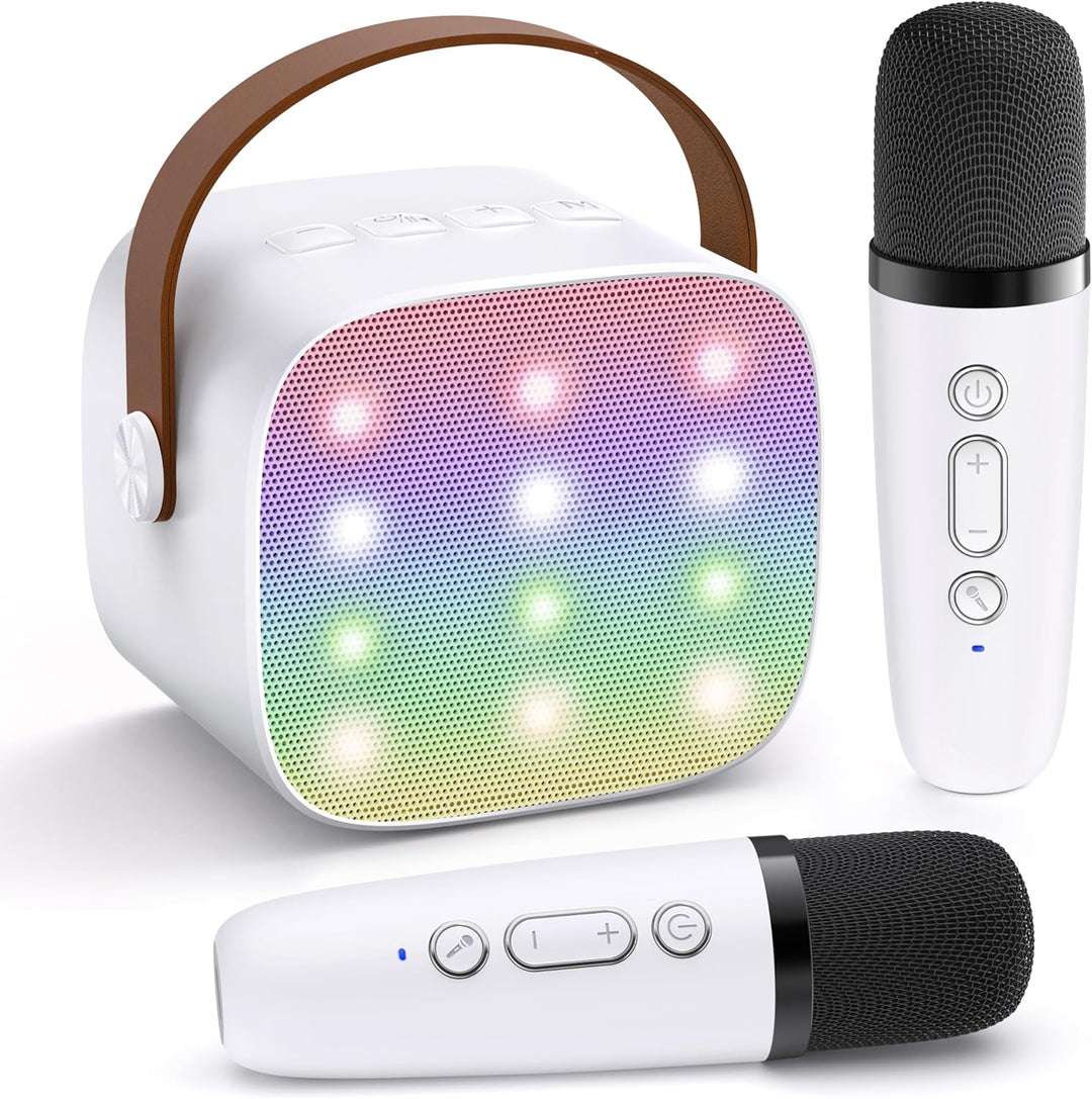 Portable Mini Karaoke Machine with Bluetooth Speaker and 2 Wireless Microphones – Veylo