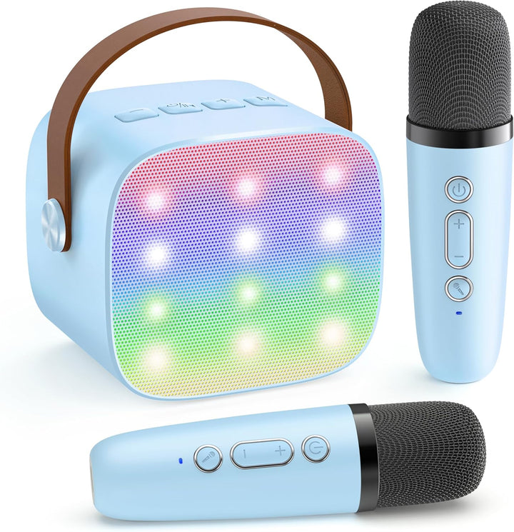 Portable Mini Karaoke Machine with Bluetooth Speaker and 2 Wireless Microphones – Veylo
