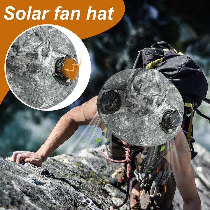 Solar fan cooling hat with UV protection – Solvoro