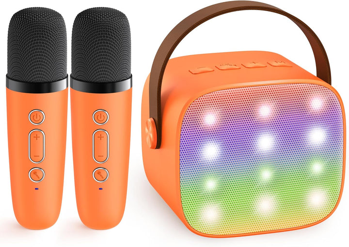 Portable Mini Karaoke Machine with Bluetooth Speaker and 2 Wireless Microphones – Veylo