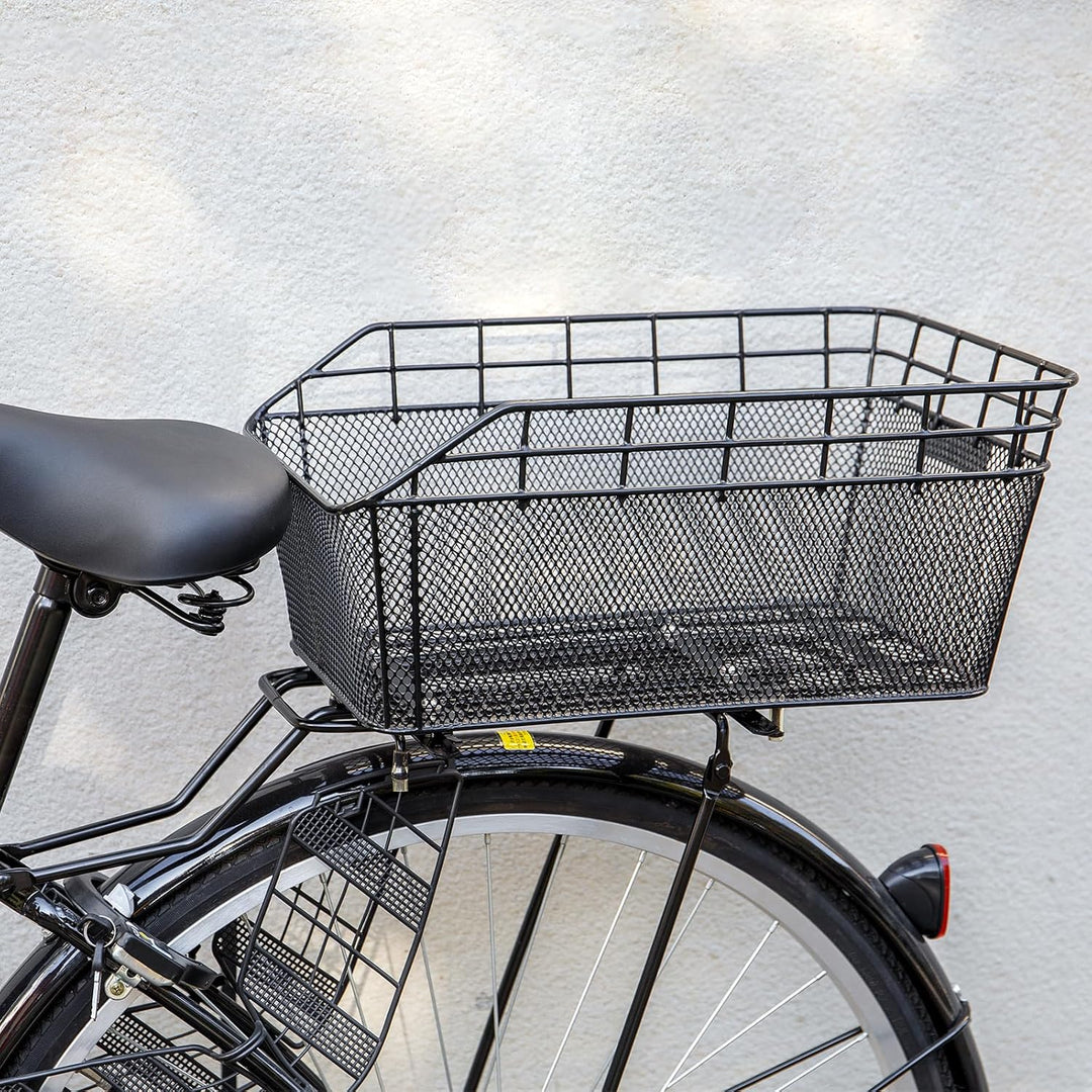 Large Rear Bicycle Basket with Cargo Net & Waterproof Cover – Orvian