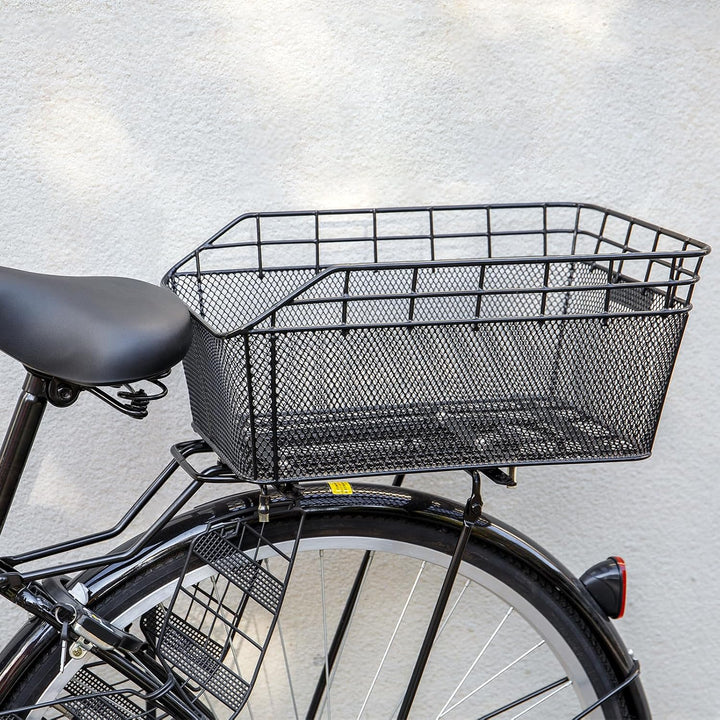 Large Rear Bicycle Basket with Cargo Net & Waterproof Cover – Orvian