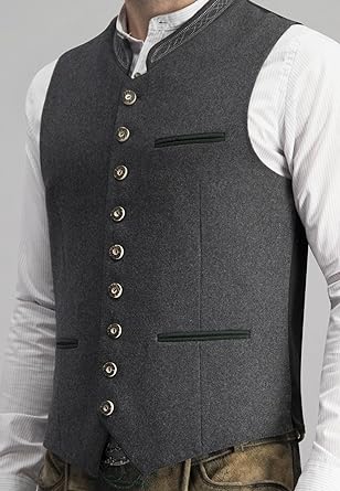 Classic men's vest with stand-up collar – Darius