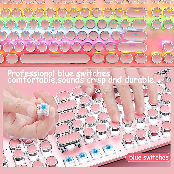 Teclado mecánico para juegos de 87 teclas con retroiluminación RGB y interruptores azules