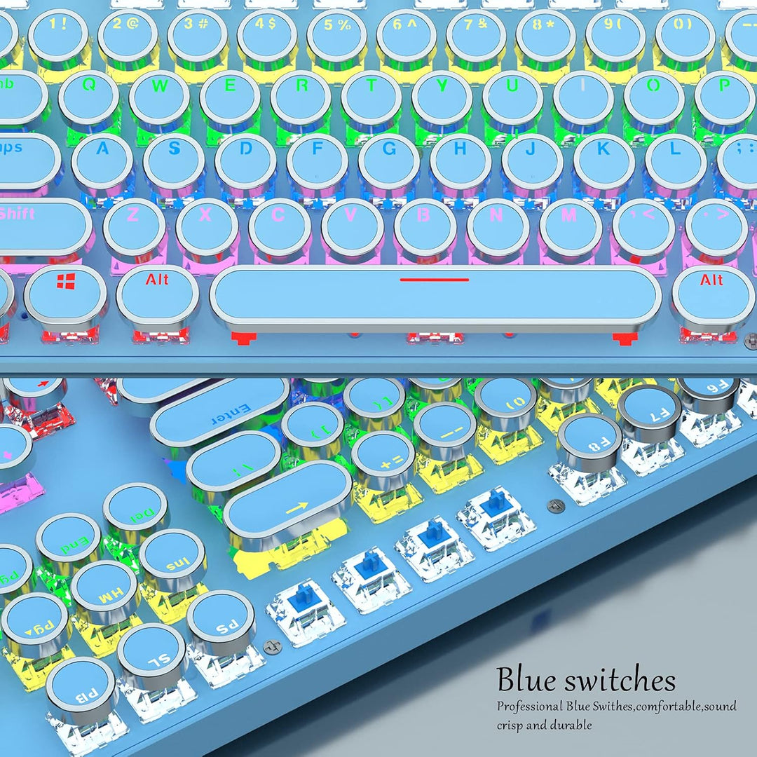Teclado mecánico para juegos de 87 teclas con retroiluminación RGB y interruptores azules