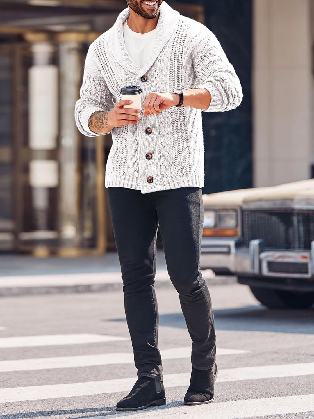 Comfortable Knitted Men's Cardigan - Lucas