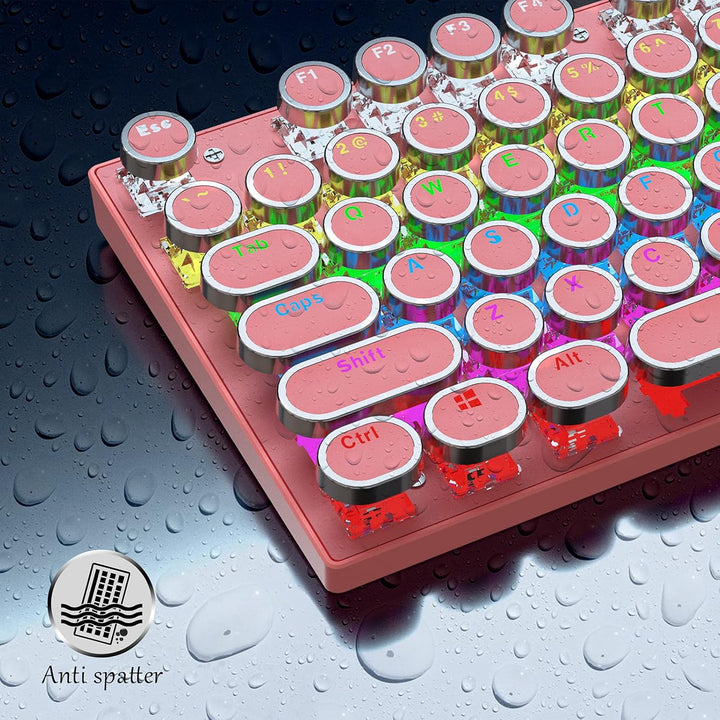 Teclado mecánico para juegos de 87 teclas con retroiluminación RGB y interruptores azules