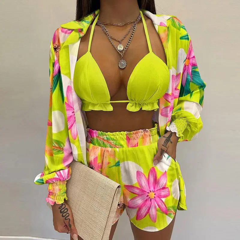 Stylisches 3-teiliges Sommeroutfit für Strand und Pool - TropenGlow
