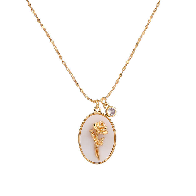 Birthstone and Birth Flower Necklace – Aurora