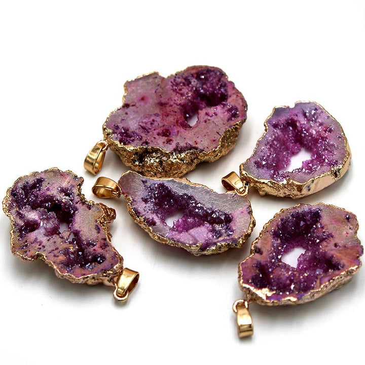 Naturlig krystall-geode anheng – Gaia