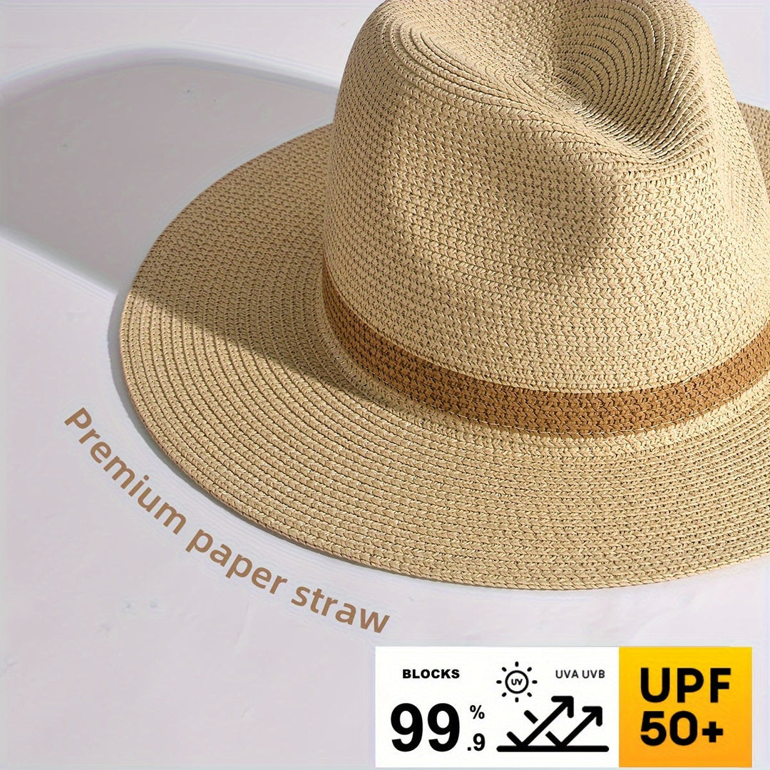 Trendiger Sonnenhut mit breiter Krempe für Damen & Herren – SunShield Panama