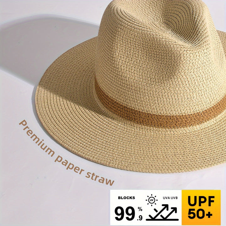 Trendiger Sonnenhut mit breiter Krempe für Damen & Herren – SunShield Panama