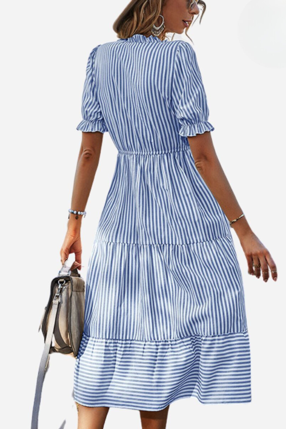 Stribet sommer-midikjole – Amira