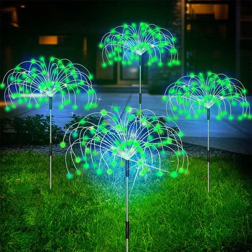 Wasserdichte Solar-Gartenlampe mit Feuerwerkeffekt – SparkGlow