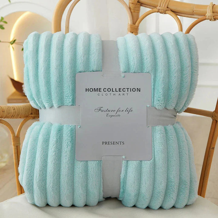 Wide Striped Flannel Fleece Blanket – CozyStripe