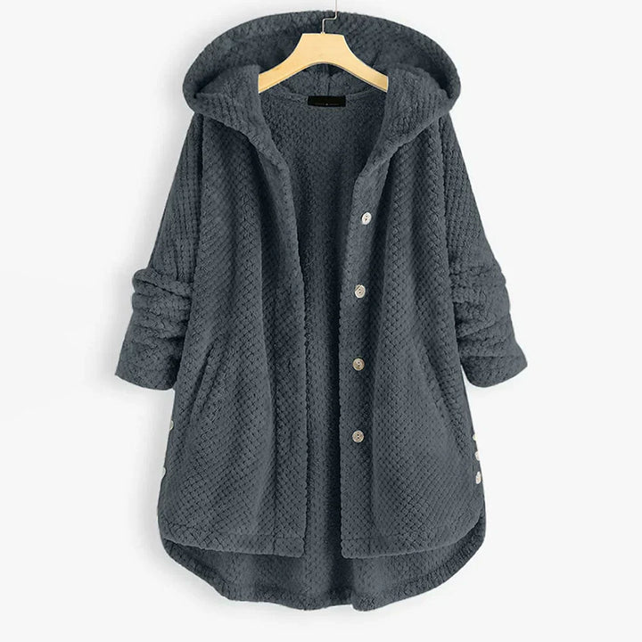 Trendy fleecejakke med hætte og trendy snit - FleeceLux