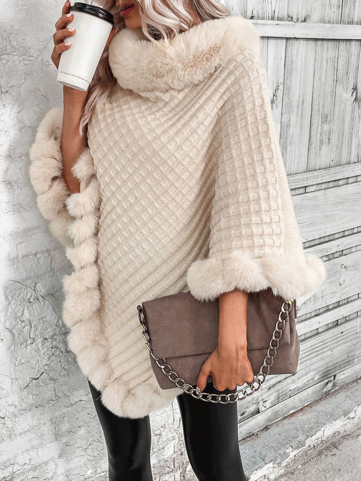 Comfortable Women's Winter Poncho – Aurora