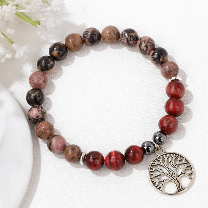 Naturligt krystal-livstræ-armbånd – Mila