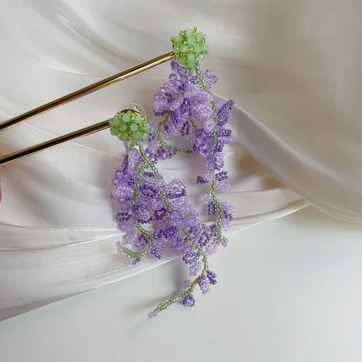 Wisteria dusk-øredobber med skogstema – Aurelia