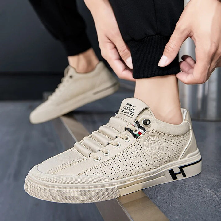 Men's Sneakers Made of Perforated Leather with Lightweight Construction – Ethan