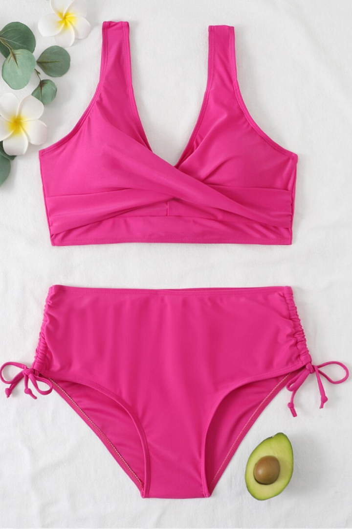Bunte Bikini mit Kordelzug und Twist-Detail – Zaraï