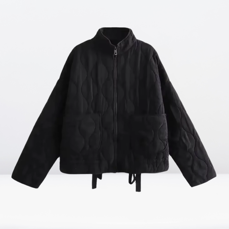 Women's quilted jacket with drawstring & zipper – Lorena