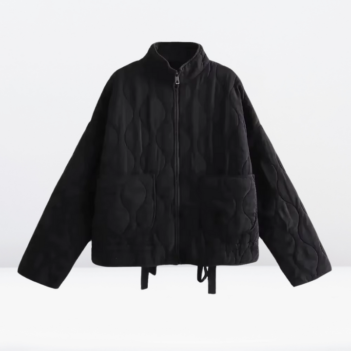 Women's quilted jacket with drawstring & zipper – Lorena