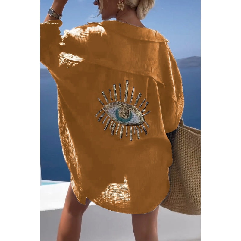 Leinen Damenbluse mit Knopfleiste – Marise