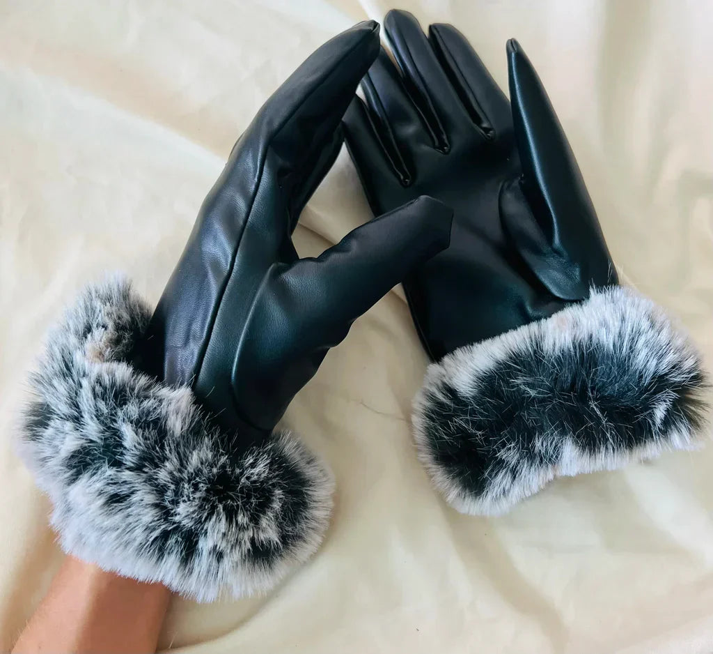 Trendy PU-lærhansker - SilkGlide