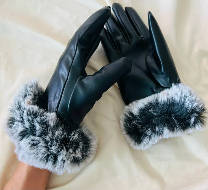 Trendy PU-lærhansker - SilkGlide