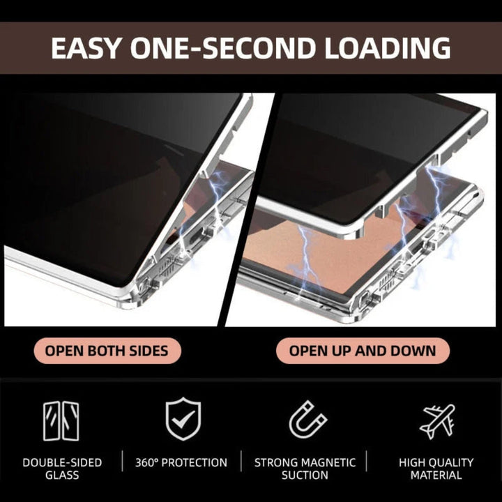 Magnetic double-sided glass protective case – ClearLock (1+1 FREE)