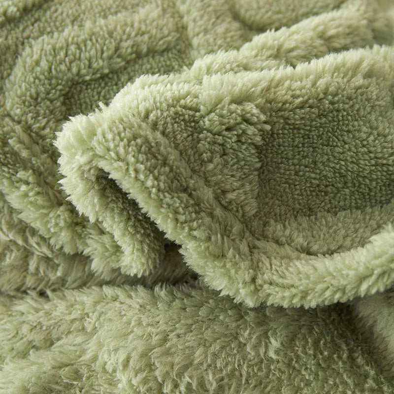 To-sidet tyk lammeuldtæppe - CozyLuxe
