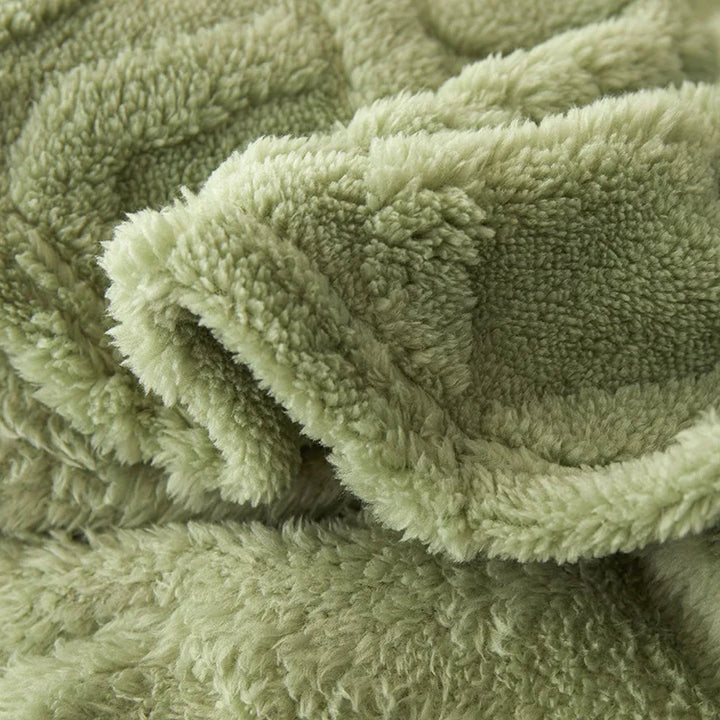 To-sidet tyk lammeuldtæppe - CozyLuxe