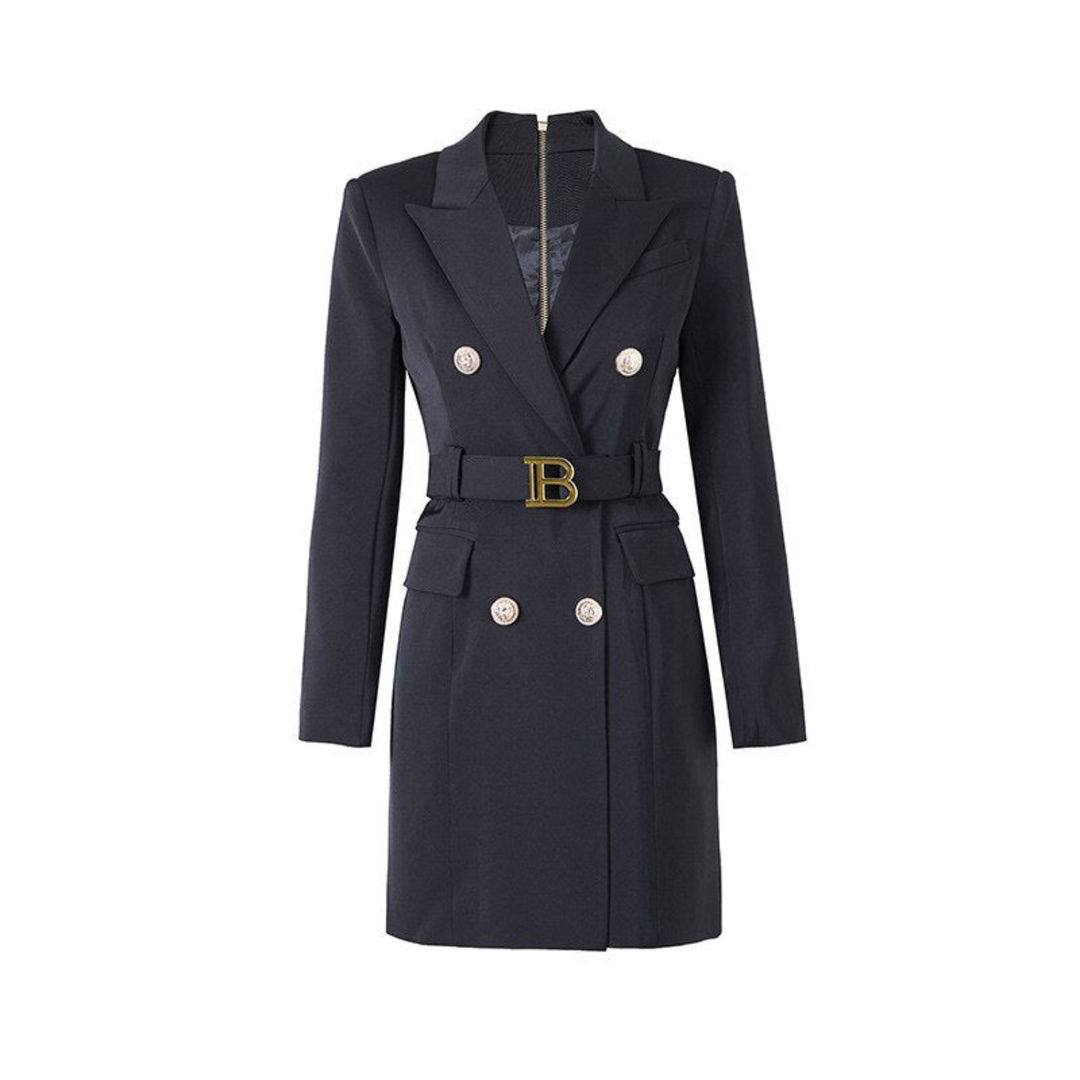 Stilvolles Einfarbiges Blazer-Kleid - Celeste