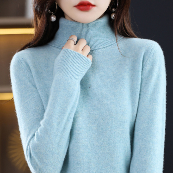 Luxury cashmere women's turtleneck sweater - Elena