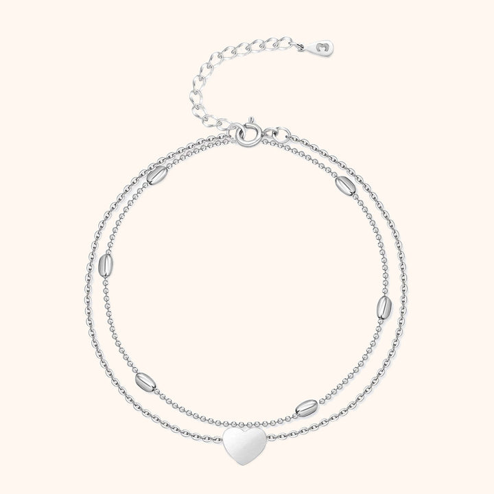 Stylish Heart Ankle Bracelet – Fiora