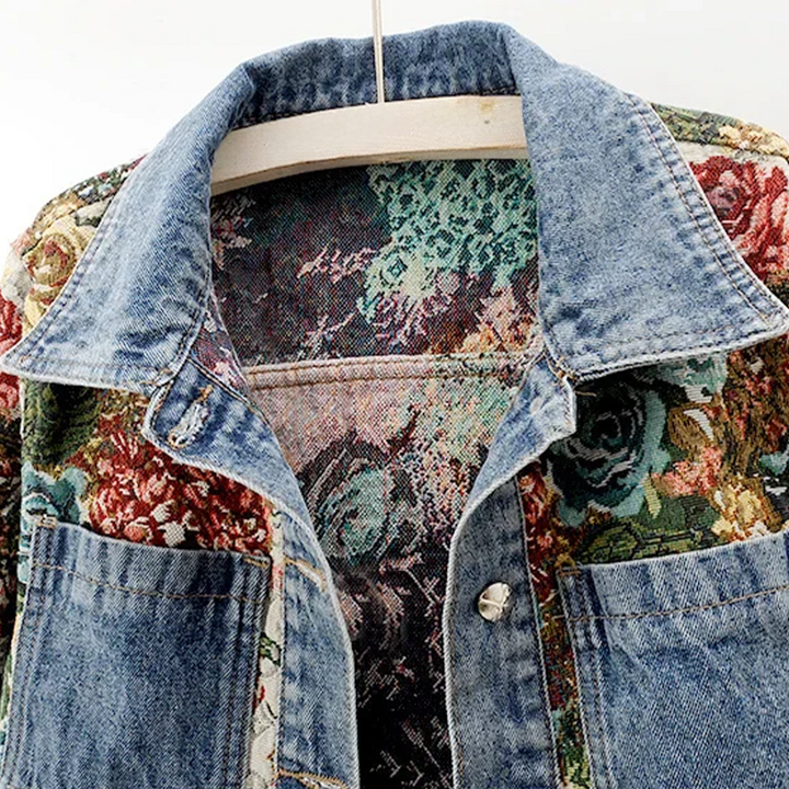 Trendy Floral Denim Jacket for Women – Amaline